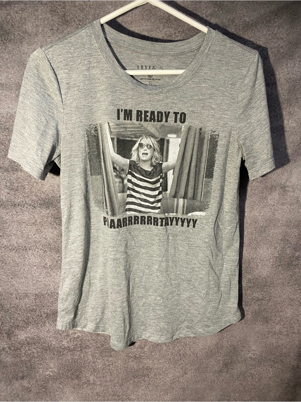 Love & Cherish Womens Small Grey T-Shirt Im Ready To Paarrrrrrtayyyy